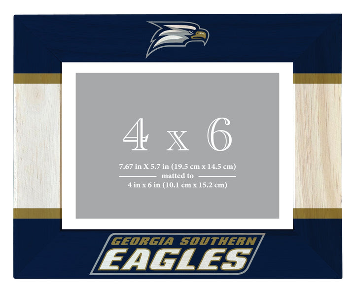 Georgia Southern Eagles Wooden Photo Frame - Customizable 4 x 6 Inch - Elegant Matted Display for Memories Image 1