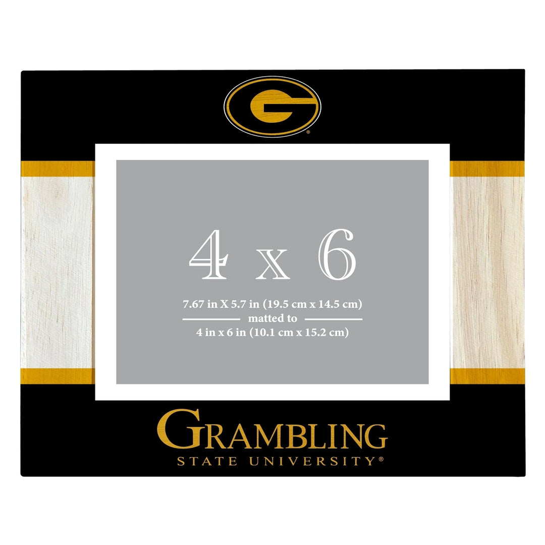 Grambling State Tigers Wooden Photo Frame - Customizable 4 x 6 Inch - Elegant Matted Display for Memories Image 1