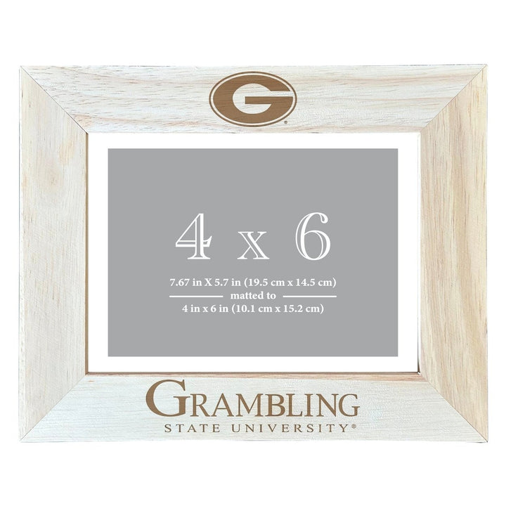 Grambling State Tigers Wooden Photo Frame - Customizable 4 x 6 Inch - Elegant Matted Display for Memories Image 1