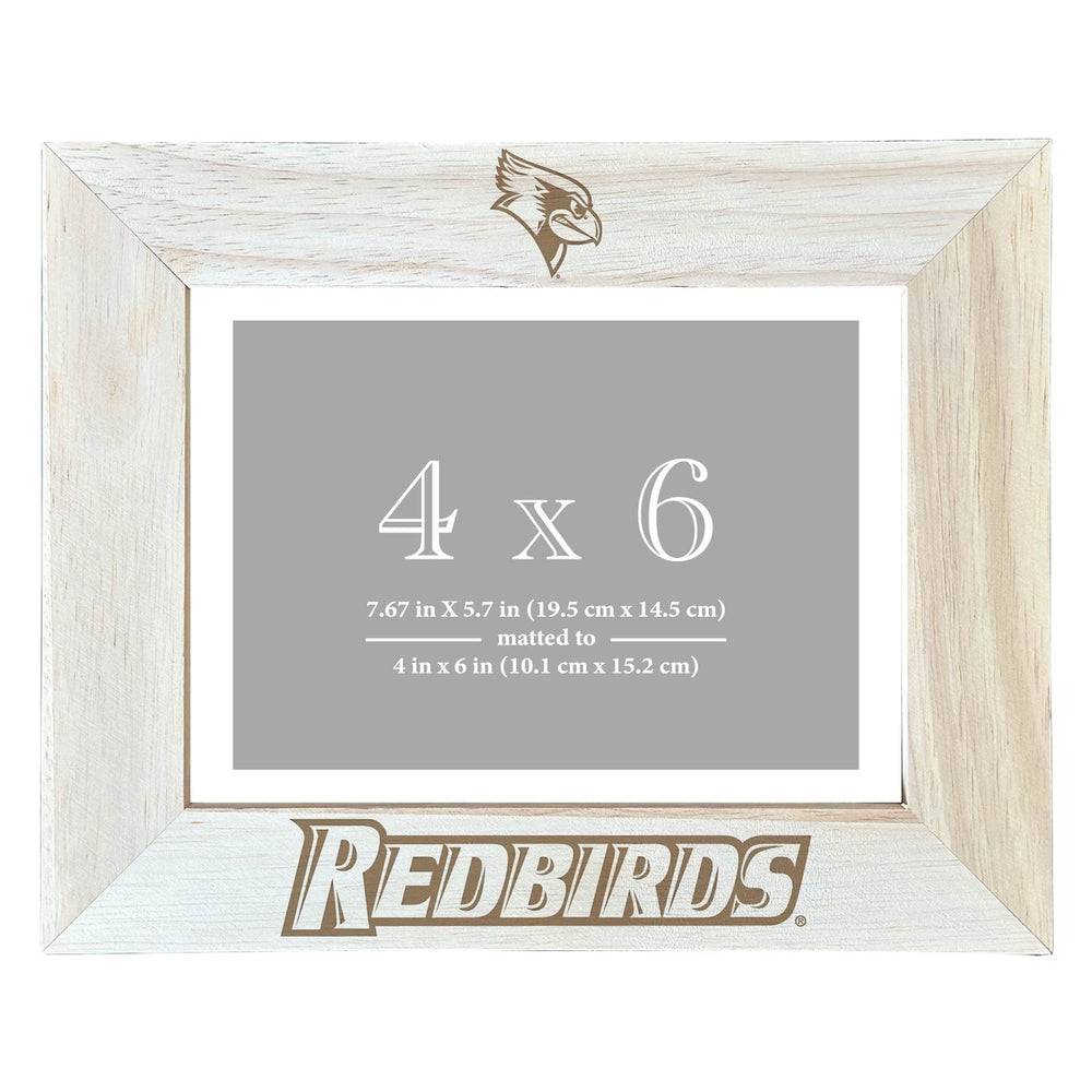 Illinois State Redbirds Wooden Photo Frame - Customizable 4 x 6 Inch - Elegant Matted Display for Memories Image 2