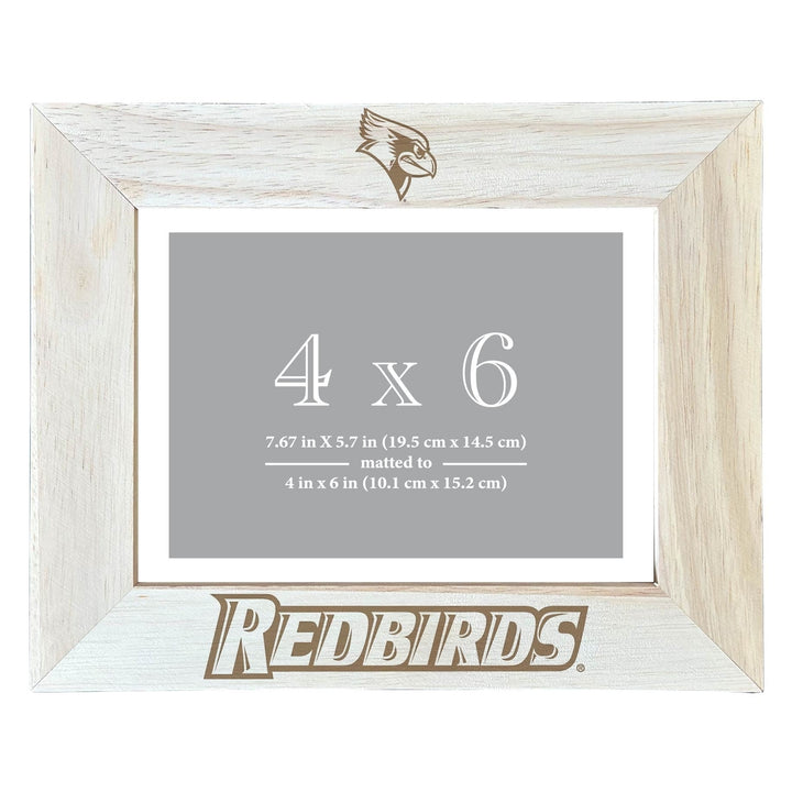 Illinois State Redbirds Wooden Photo Frame - Customizable 4 x 6 Inch - Elegant Matted Display for Memories Image 2