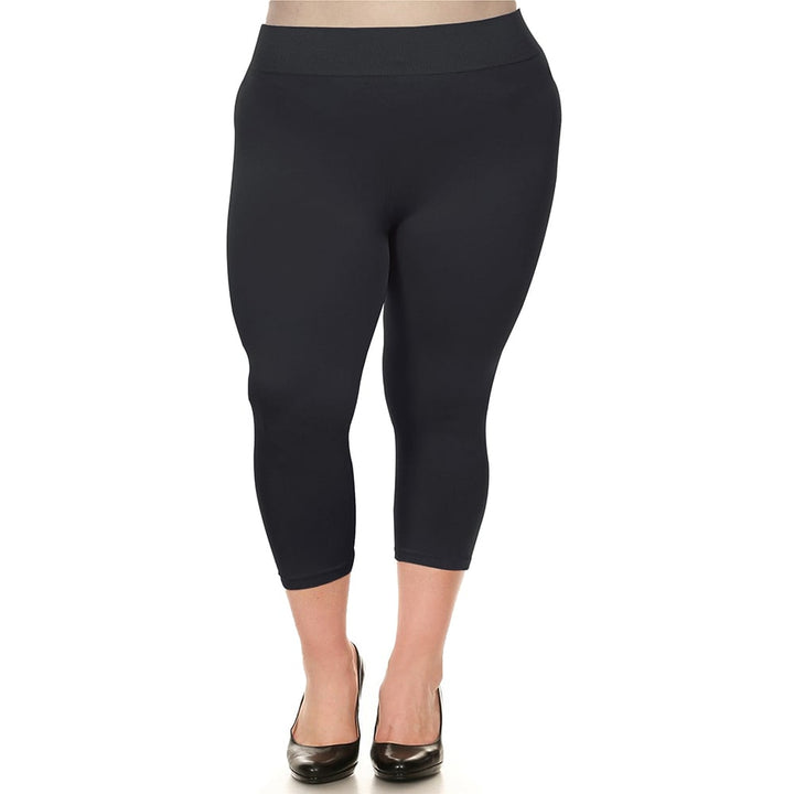 Womens Ultra-Soft High Waisted Smooth Stretch Active Yoga Capri Leggings Plus Size Available Image 6