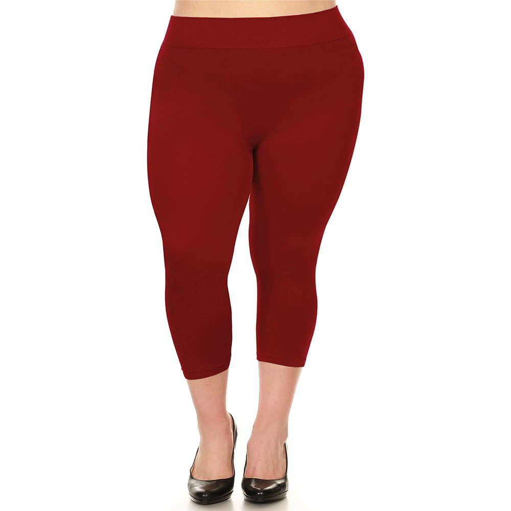 Womens Ultra-Soft High Waisted Smooth Stretch Active Yoga Capri Leggings Plus Size Available Image 7