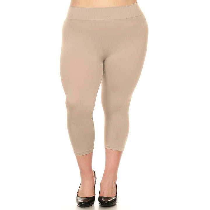 Womens Ultra-Soft High Waisted Smooth Stretch Active Yoga Capri Leggings Plus Size Available Image 8