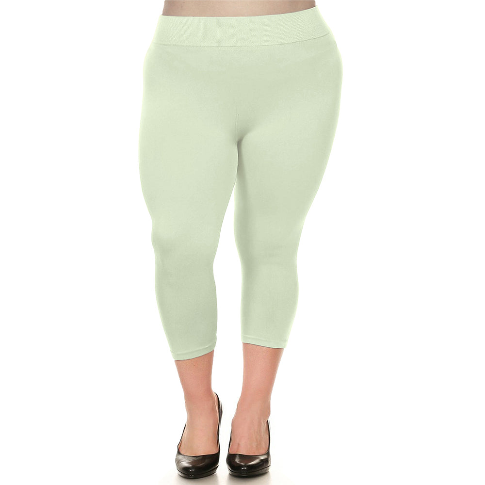 Womens Ultra-Soft High Waisted Smooth Stretch Active Yoga Capri Leggings Plus Size Available Image 9