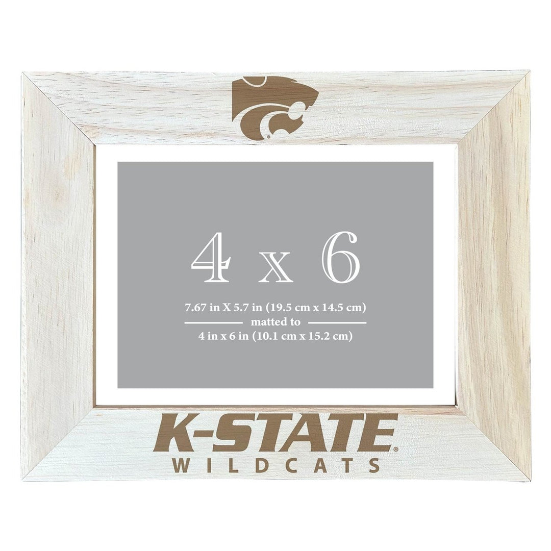 Kansas State Wildcats Wooden Photo Frame - Customizable 4 x 6 Inch - Elegant Matted Display for Memories Image 1