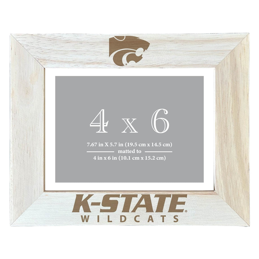 Kansas State Wildcats Wooden Photo Frame - Customizable 4 x 6 Inch - Elegant Matted Display for Memories Image 2