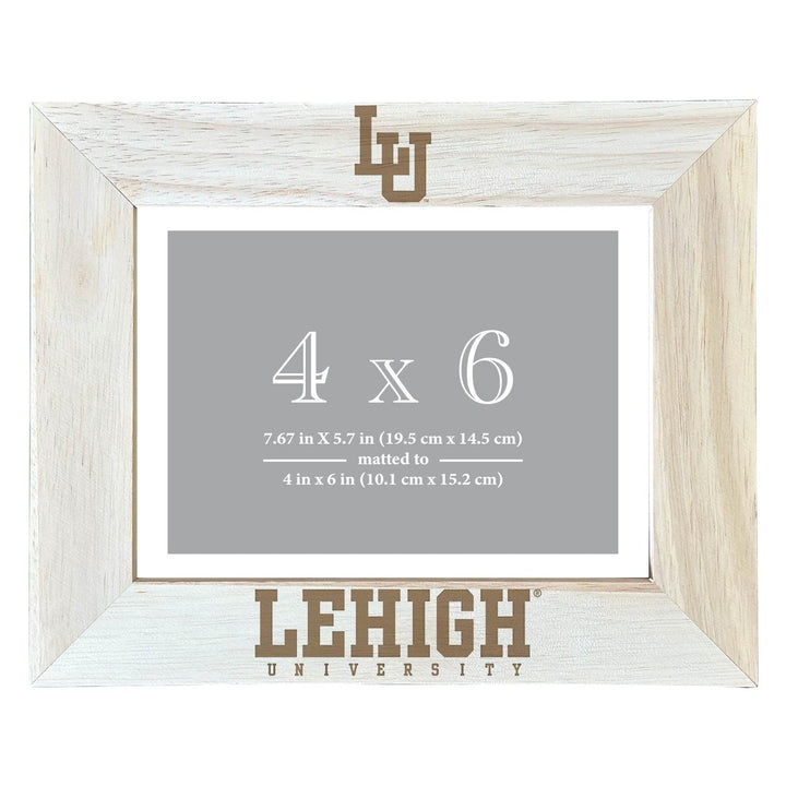 Lehigh University Mountain Hawks Wooden Photo Frame - Customizable 4 x 6 Inch - Elegant Matted Display for Memories Image 2