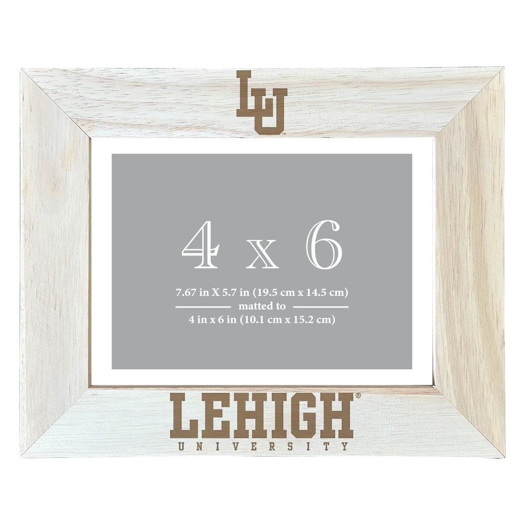 Lehigh University Mountain Hawks Wooden Photo Frame - Customizable 4 x 6 Inch - Elegant Matted Display for Memories Image 1