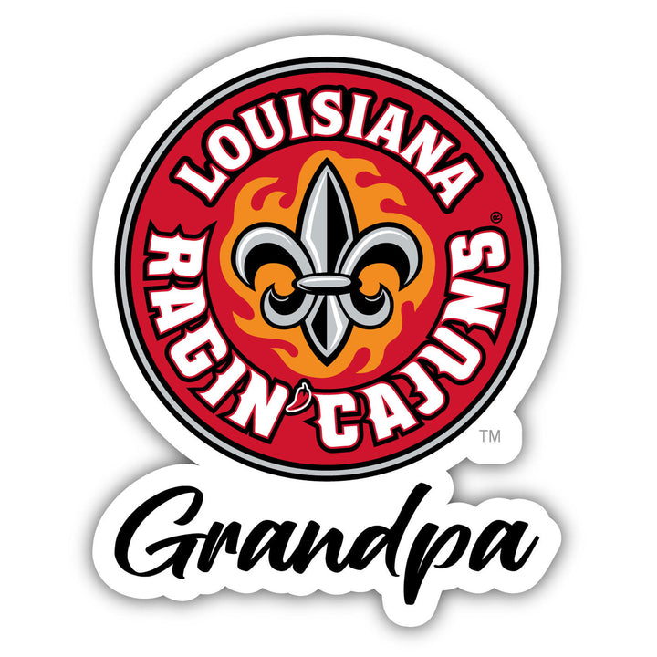 Louisiana at Lafayette 4-Inch Proud Grandpa NCAA - Durable School Spirit Vinyl Decal Perfect Gift for Grandpa Image 1