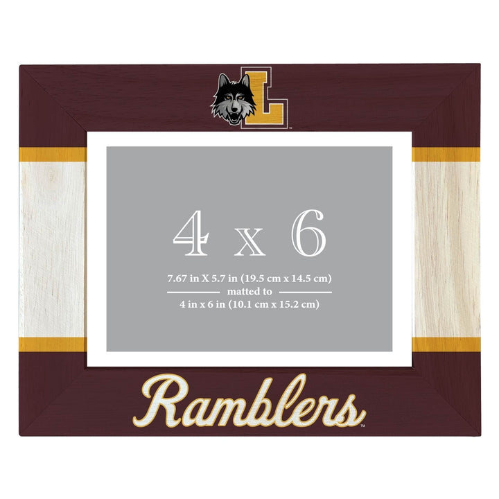 Loyola University Ramblers Wooden Photo Frame - Customizable 4 x 6 Inch - Elegant Matted Display for Memories Image 1