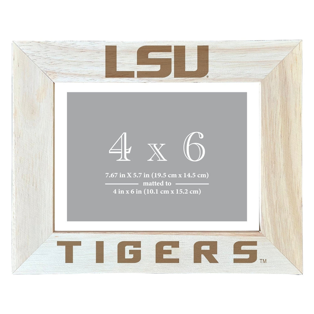 LSU Tigers Wooden Photo Frame - Customizable 4 x 6 Inch - Elegant Matted Display for Memories Image 2