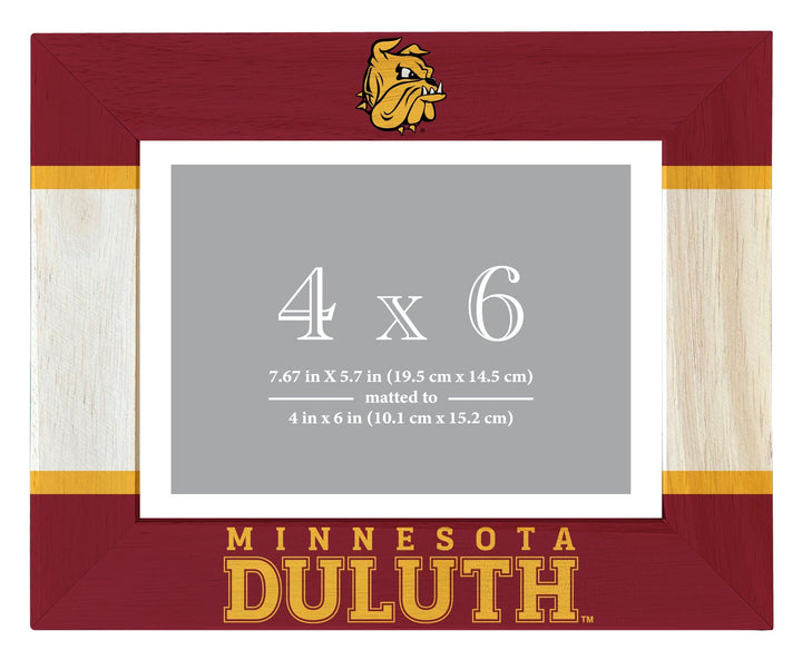 Minnesota Duluth Bulldogs Wooden Photo Frame - Customizable 4 x 6 Inch - Elegant Matted Display for Memories Image 1