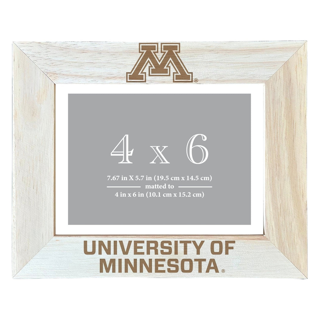 Minnesota Gophers Wooden Photo Frame - Customizable 4 x 6 Inch - Elegant Matted Display for Memories Image 2