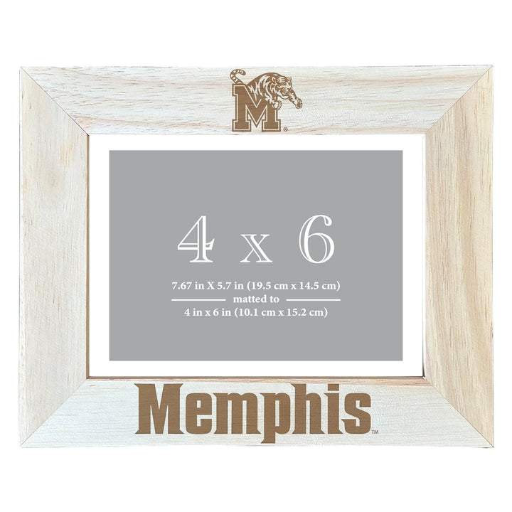 Memphis Tigers Wooden Photo Frame - Customizable 4 x 6 Inch - Elegant Matted Display for Memories Image 1