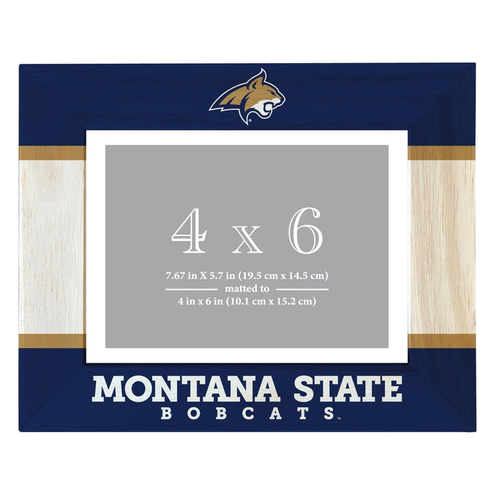 Montana State Bobcats Wooden Photo Frame - Customizable 4 x 6 Inch - Elegant Matted Display for Memories Image 1