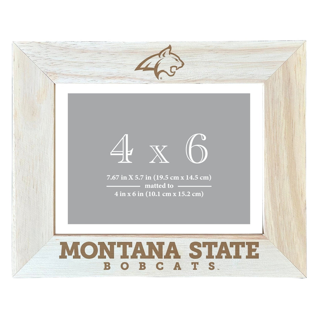 Montana State Bobcats Wooden Photo Frame - Customizable 4 x 6 Inch - Elegant Matted Display for Memories Image 2