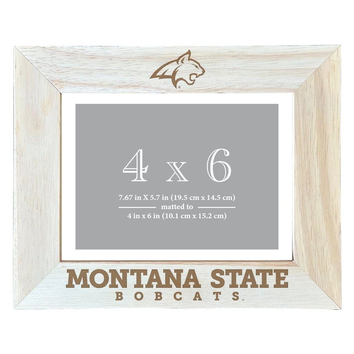 Montana State Bobcats Wooden Photo Frame - Customizable 4 x 6 Inch - Elegant Matted Display for Memories Image 1