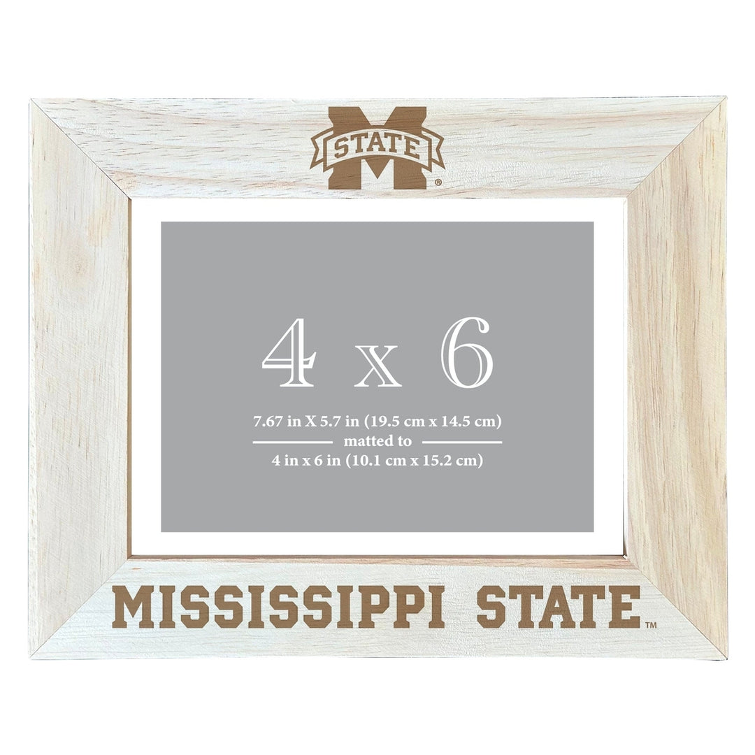 Mississippi State Bulldogs Wooden Photo Frame - Customizable 4 x 6 Inch - Elegant Matted Display for Memories Image 2