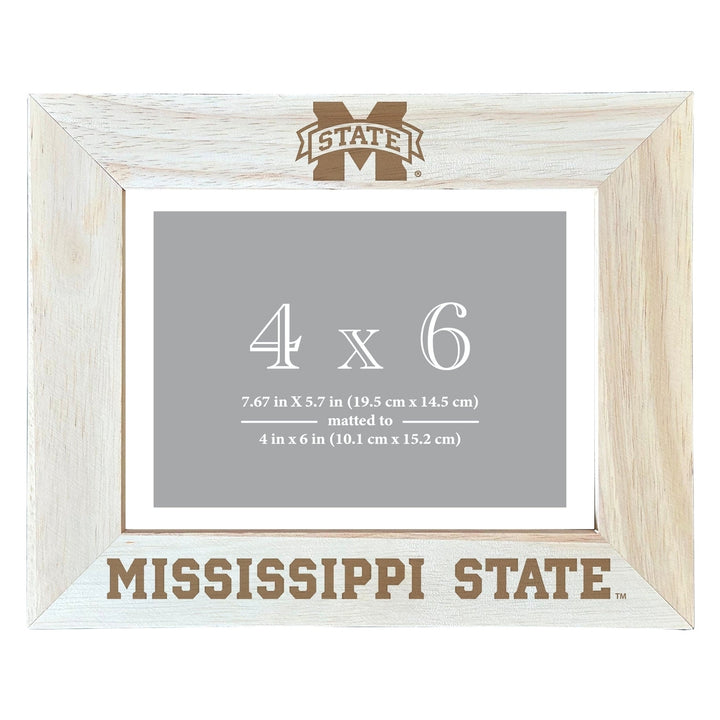 Mississippi State Bulldogs Wooden Photo Frame - Customizable 4 x 6 Inch - Elegant Matted Display for Memories Image 2