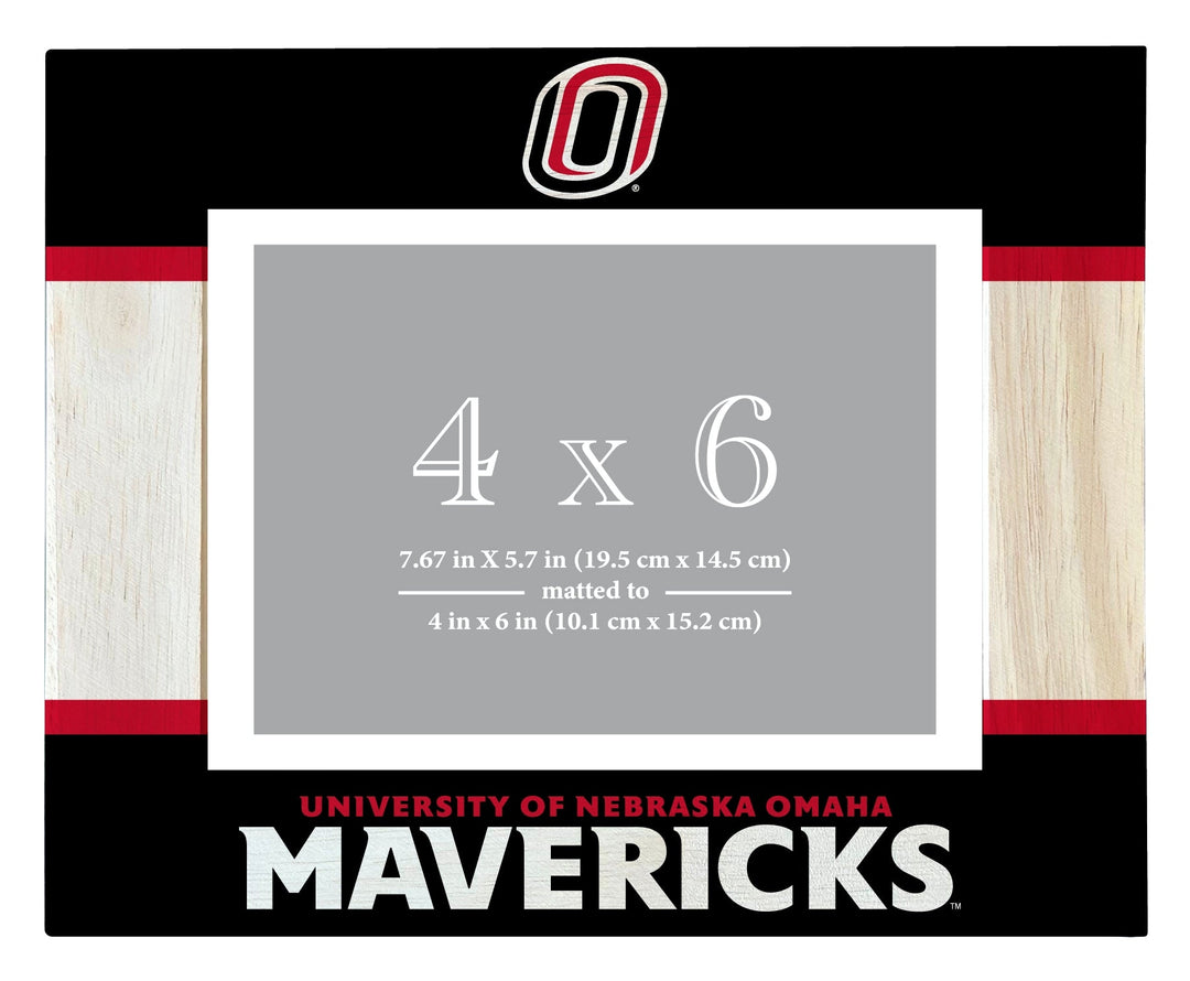 Nebraska at Omaha Wooden Photo Frame - Customizable 4 x 6 Inch - Elegant Matted Display for Memories Image 1