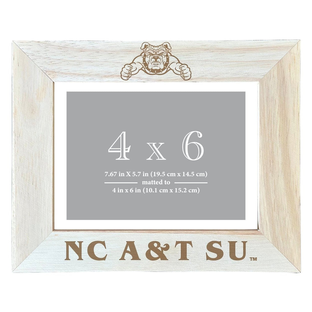 North Carolina AandT State Aggies Wooden Photo Frame - Customizable 4 x 6 Inch - Elegant Matted Display for Memories Image 2