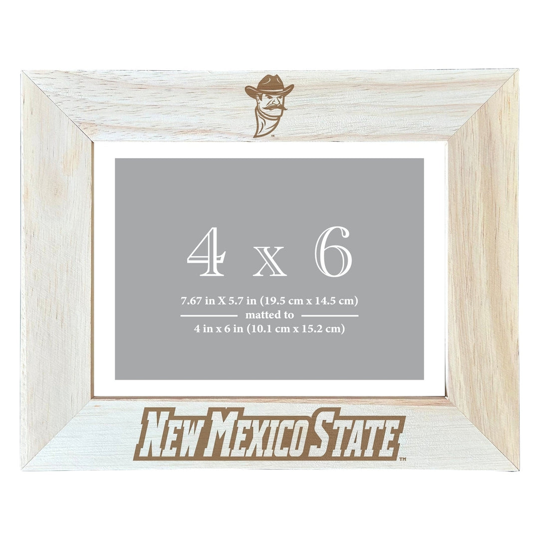 Mexico State University Aggies Wooden Photo Frame - Customizable 4 x 6 Inch - Elegant Matted Display for Memories Image 1