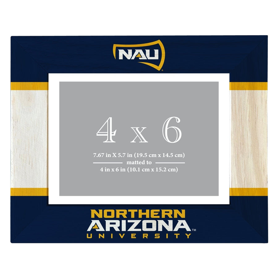 Northern Arizona University Wooden Photo Frame - Customizable 4 x 6 Inch - Elegant Matted Display for Memories Image 1