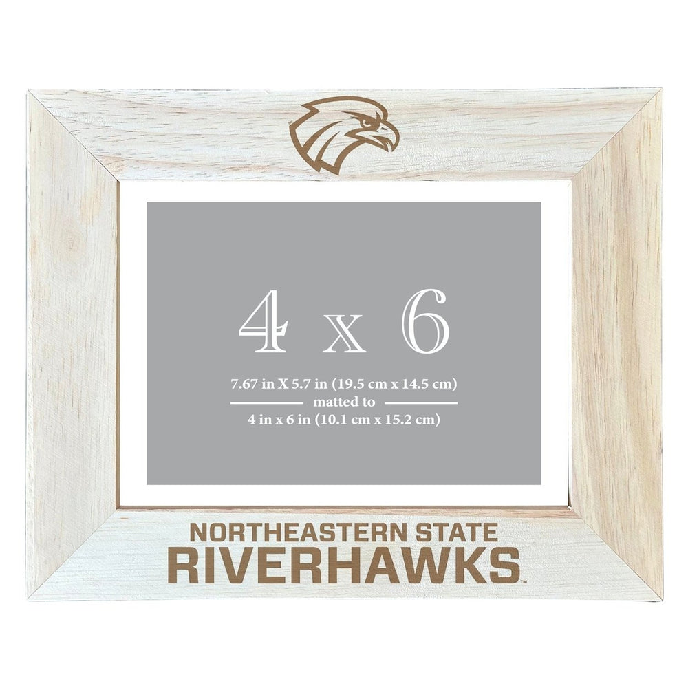 Northeastern State University Riverhawks Wooden Photo Frame - Customizable 4 x 6 Inch - Elegant Matted Display for Image 2