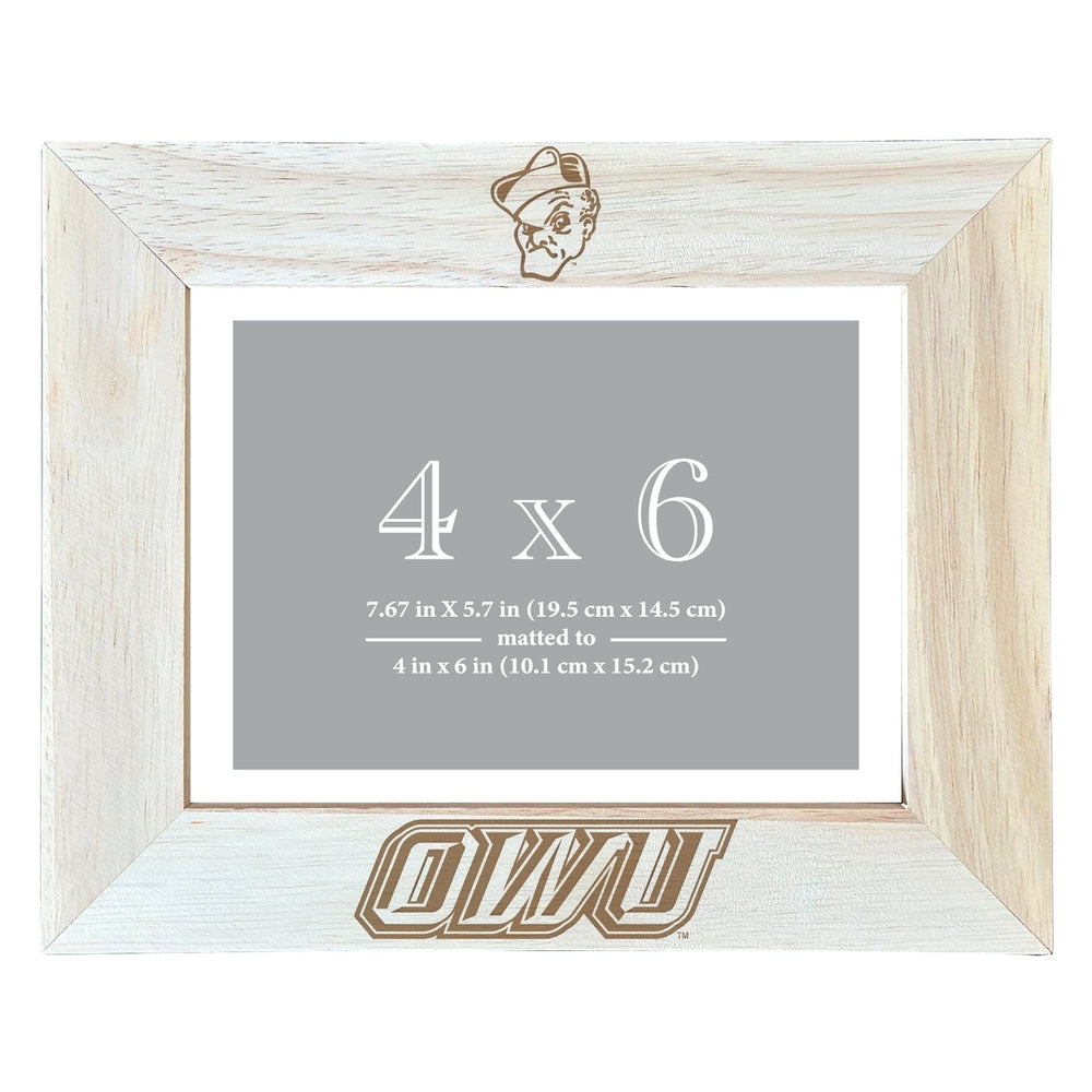 Ohio Wesleyan University Wooden Photo Frame - Customizable 4 x 6 Inch - Elegant Matted Display for Memories Image 2