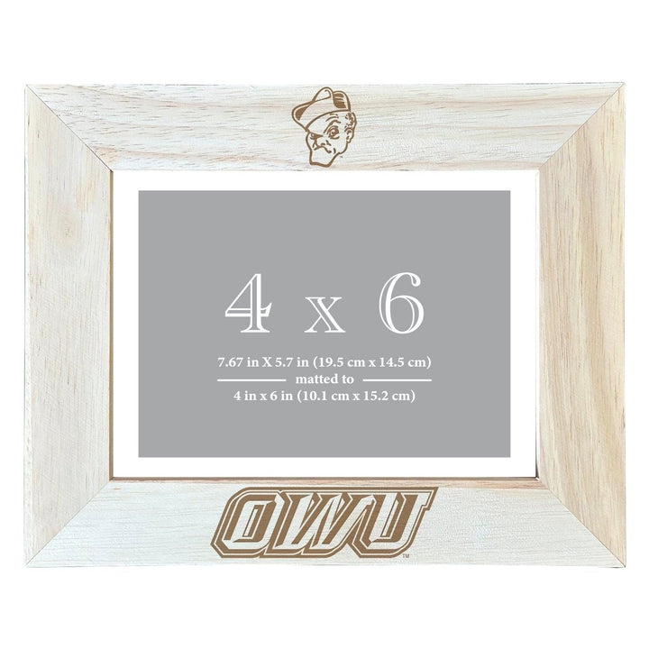 Ohio Wesleyan University Wooden Photo Frame - Customizable 4 x 6 Inch - Elegant Matted Display for Memories Image 1