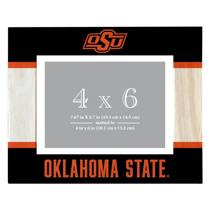 Oklahoma State Cowboys Wooden Photo Frame - Customizable 4 x 6 Inch - Elegant Matted Display for Memories Image 1