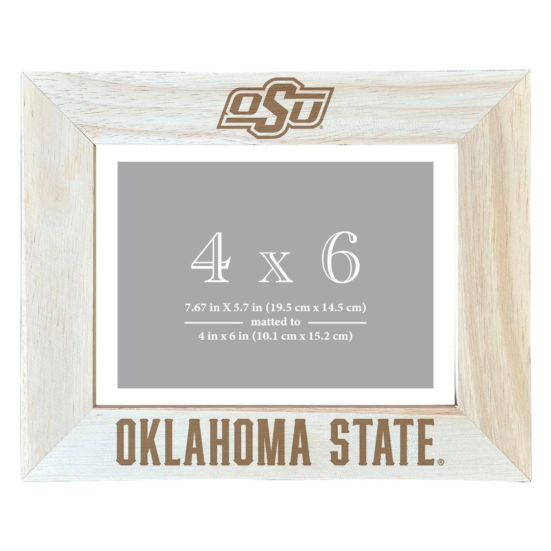 Oklahoma State Cowboys Wooden Photo Frame - Customizable 4 x 6 Inch - Elegant Matted Display for Memories Image 1