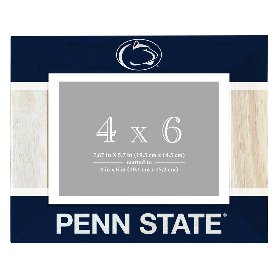 Penn State Nittany Lions Wooden Photo Frame - Customizable 4 x 6 Inch - Elegant Matted Display for Memories Image 1