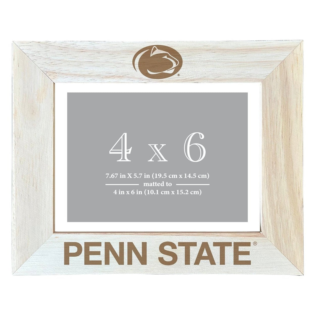 Penn State Nittany Lions Wooden Photo Frame - Customizable 4 x 6 Inch - Elegant Matted Display for Memories Image 1