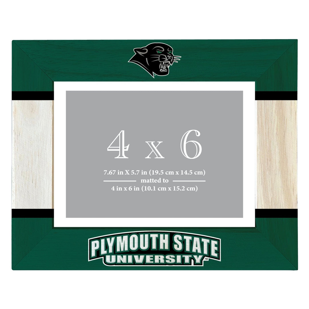 Plymouth State University Wooden Photo Frame - Customizable 4 x 6 Inch - Elegant Matted Display for Memories Image 1