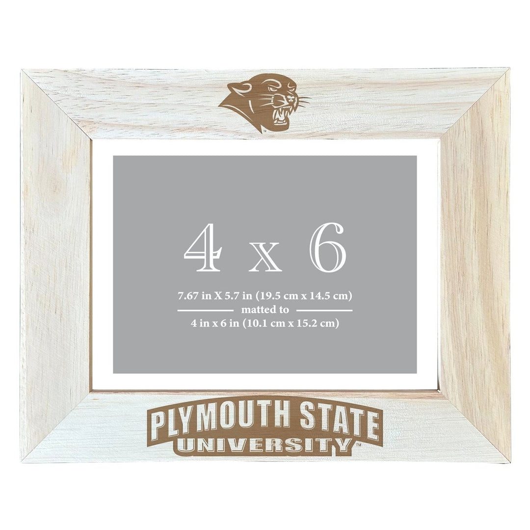 Plymouth State University Wooden Photo Frame - Customizable 4 x 6 Inch - Elegant Matted Display for Memories Image 1