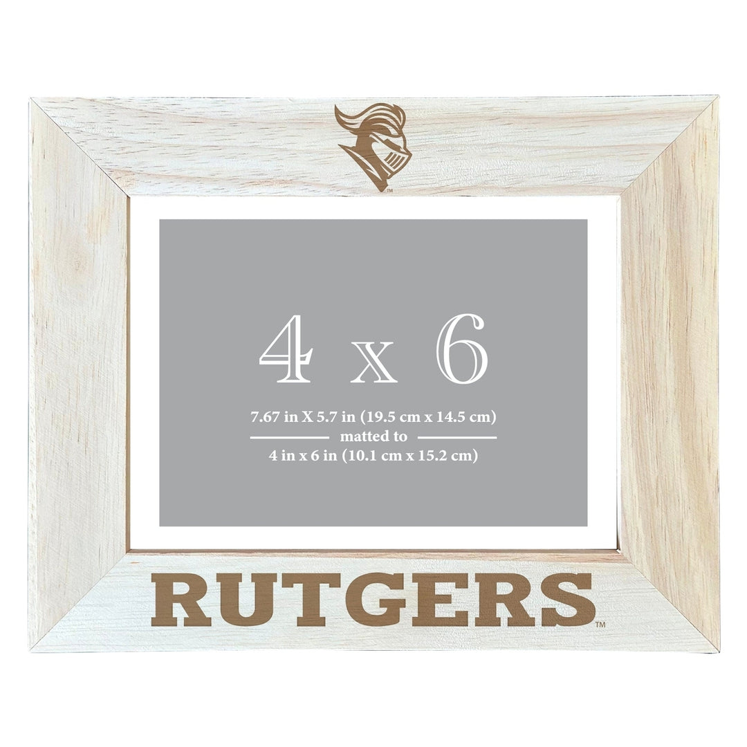 Rutgers Scarlet Knights Wooden Photo Frame - Customizable 4 x 6 Inch - Elegant Matted Display for Memories Image 2