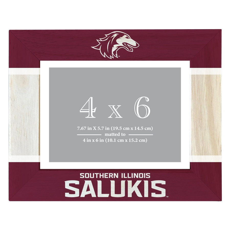 Southern Illinois Salukis Wooden Photo Frame Matted to 4 x 6 Inch Image 1