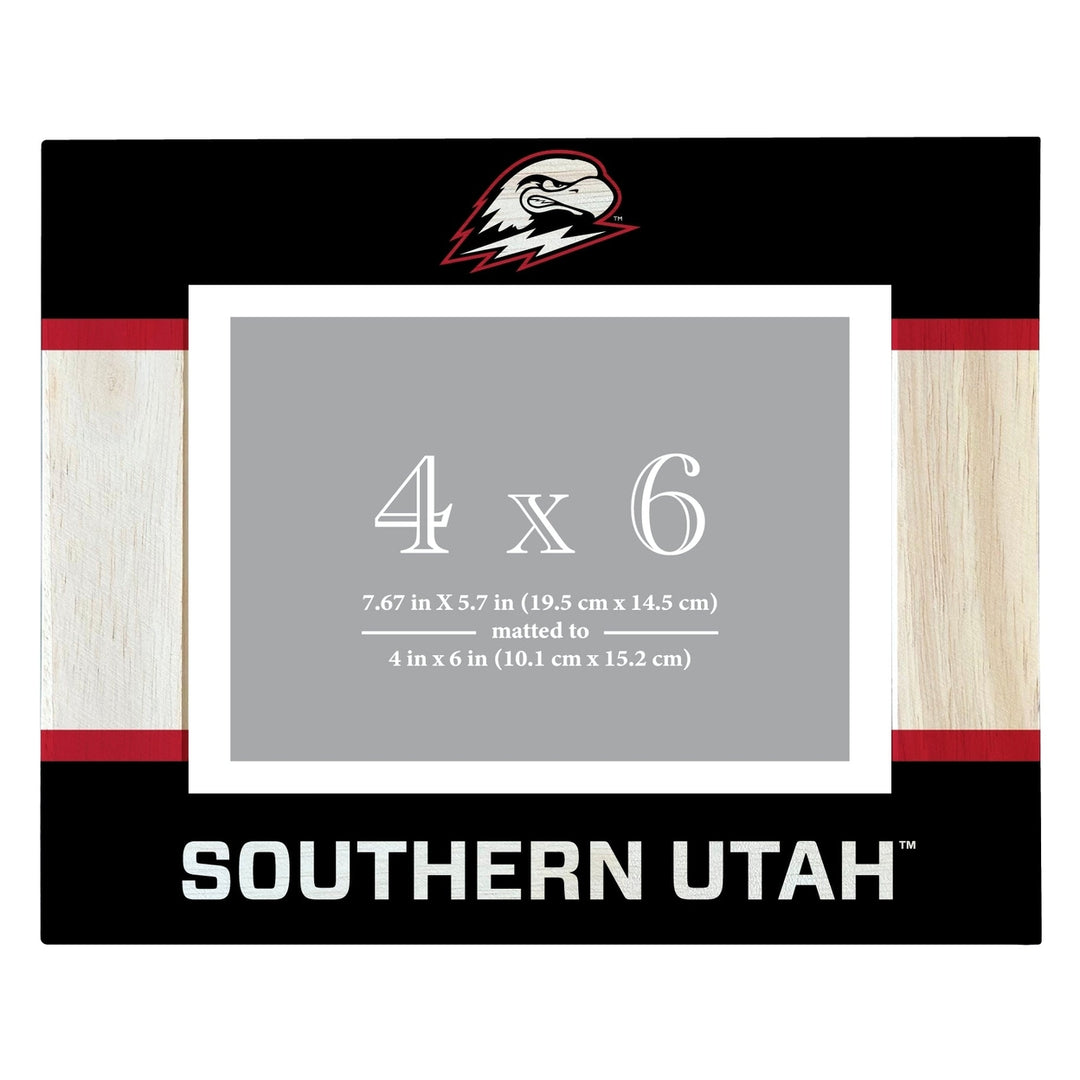 Southern Utah University Wooden Photo Frame - Customizable 4 x 6 Inch - Elegant Matted Display for Memories Image 1