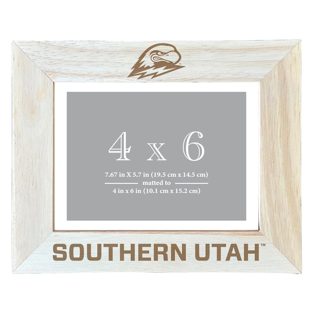 Southern Utah University Wooden Photo Frame - Customizable 4 x 6 Inch - Elegant Matted Display for Memories Image 2