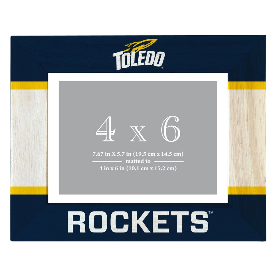 Toledo Rockets Wooden Photo Frame - Customizable 4 x 6 Inch - Elegant Matted Display for Memories Image 1