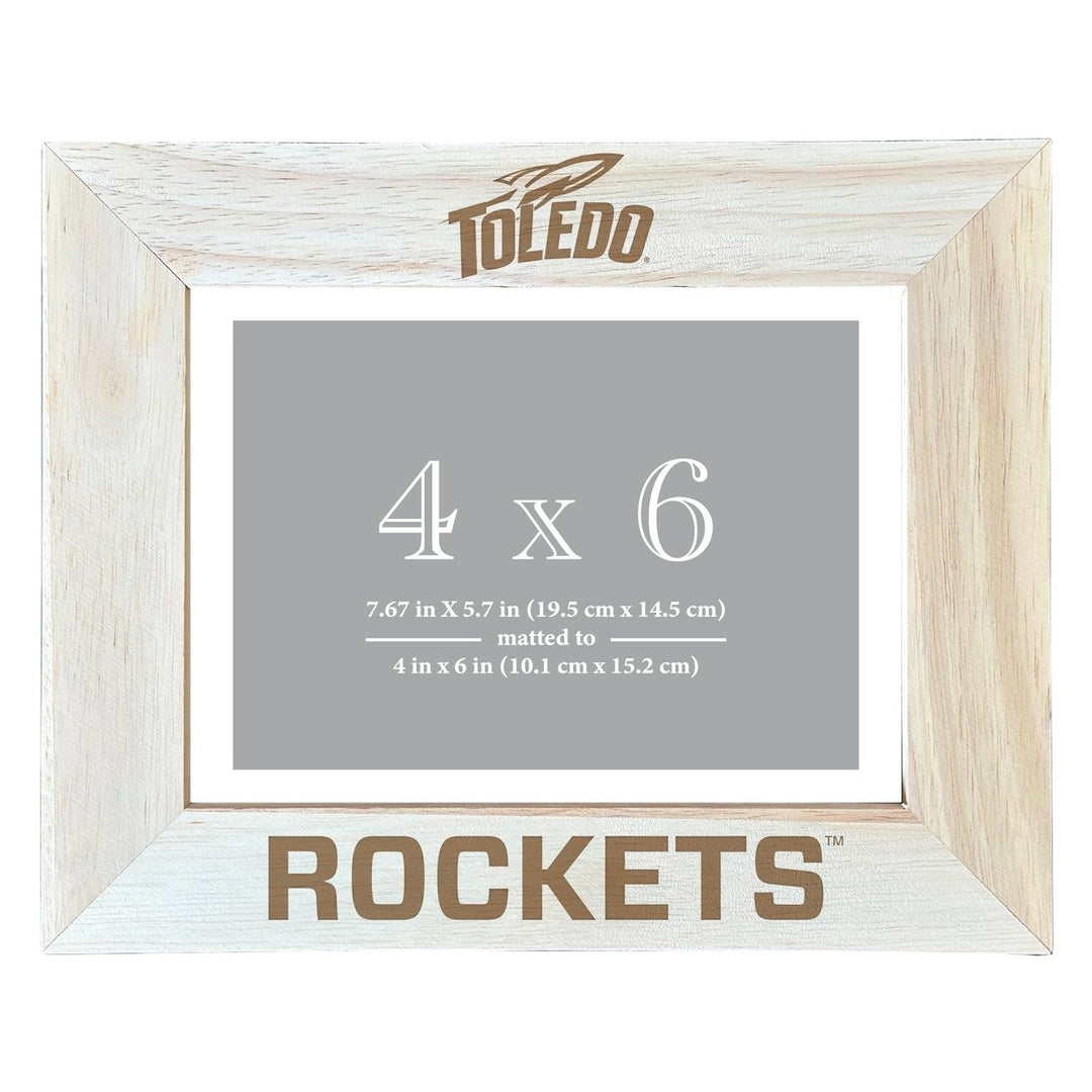 Toledo Rockets Wooden Photo Frame - Customizable 4 x 6 Inch - Elegant Matted Display for Memories Image 2