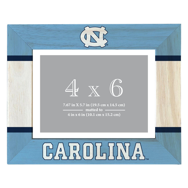 UNC Tar Heels Wooden Photo Frame - Customizable 4 x 6 Inch - Elegant Matted Display for Memories Image 1