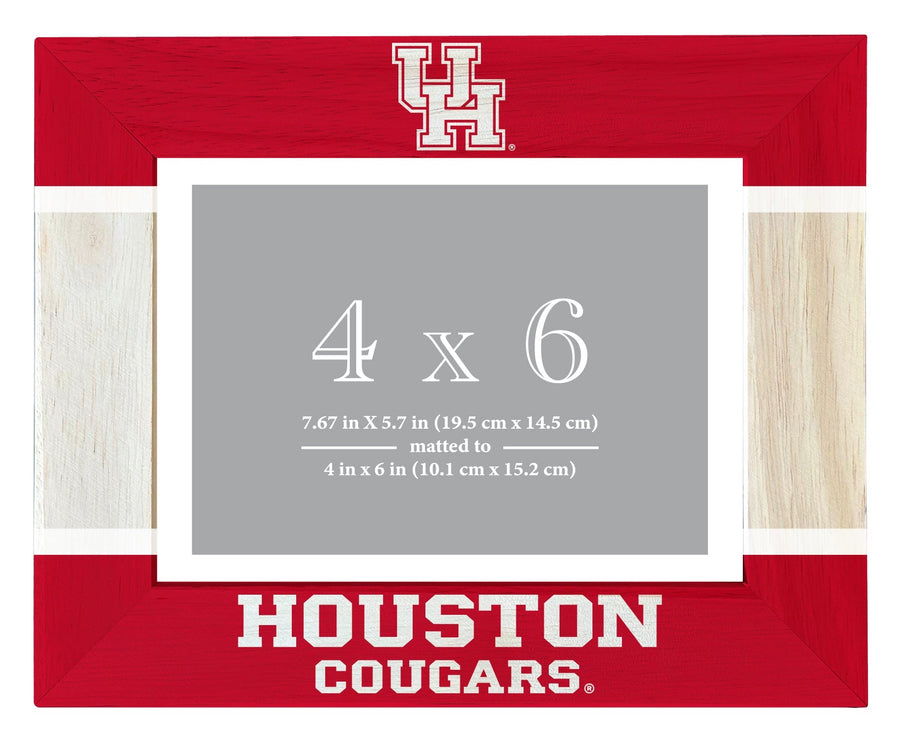 University of Houston Wooden Photo Frame - Customizable 4 x 6 Inch - Elegant Matted Display for Memories Image 1