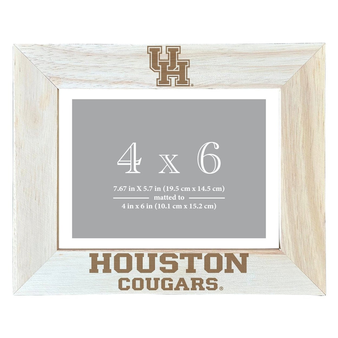 University of Houston Wooden Photo Frame - Customizable 4 x 6 Inch - Elegant Matted Display for Memories Image 1