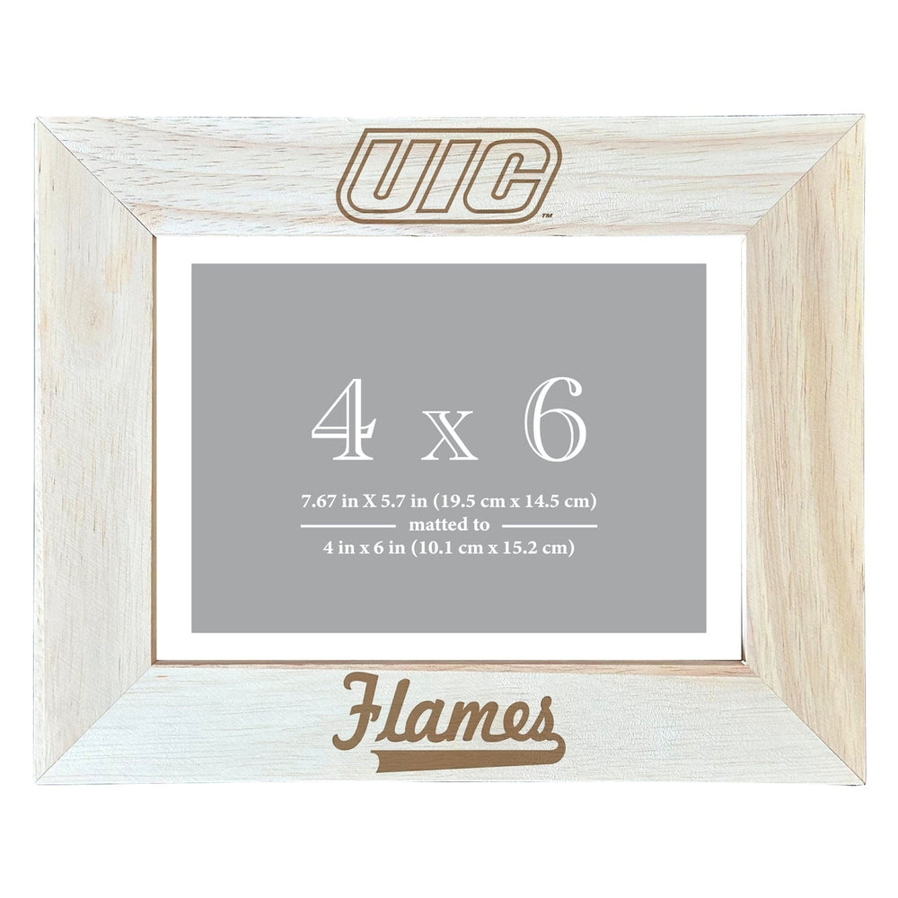 University of Illinois at Chicago Wooden Photo Frame - Customizable 4 x 6 Inch - Elegant Matted Display for Memories Image 2