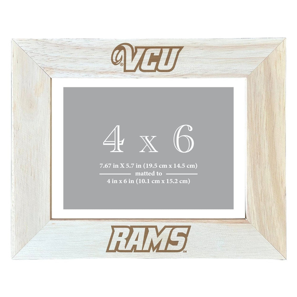 Virginia Commonwealth Wooden Photo Frame - Customizable 4 x 6 Inch - Elegant Matted Display for Memories Image 2