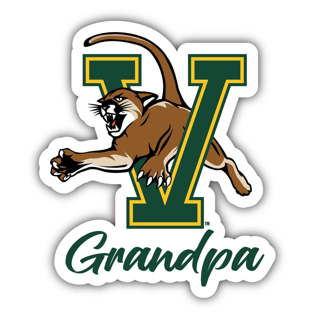 Vermont Catamounts 4-Inch Proud Grandpa NCAA - Durable School Spirit Vinyl Decal Perfect Gift for Grandpa Image 1