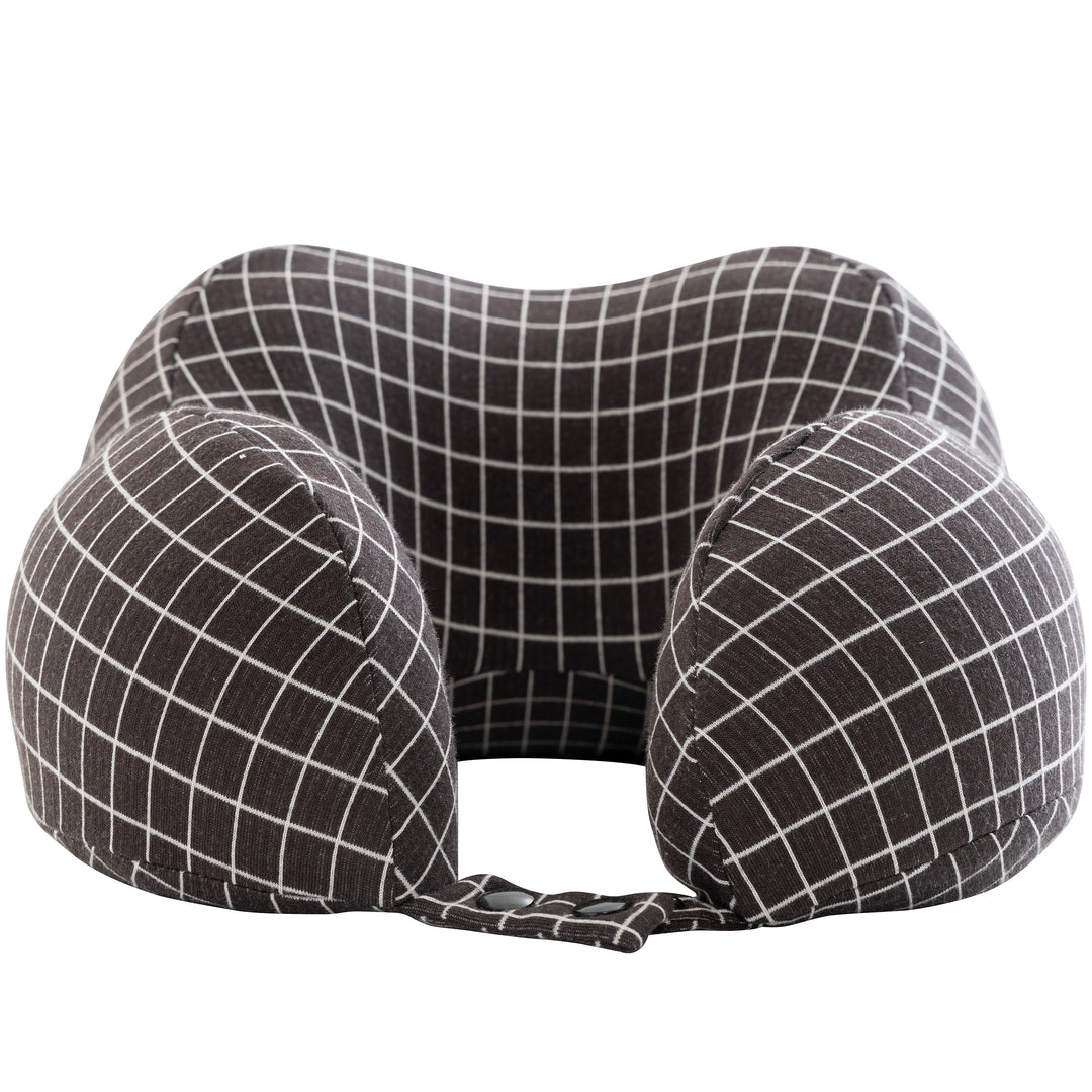 Home-Complete Memory Foam Travel Pillow Black Washable Cover Neck Support 11x9.4x5 Image 2